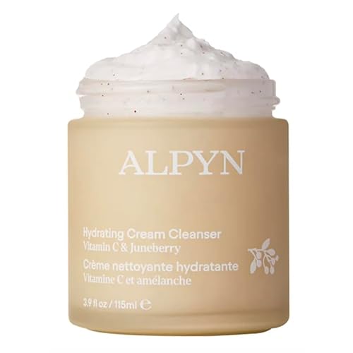 ALPYN Hydrating Cold Cream Cleanser with Vitamin C & Juneberry | Removes Dirt, Oil & Makeup | Exfoliates Dryness for Soft & Smooth Skin | 3.9 oz / 115 ml