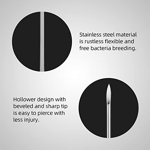 ATOMUS 10pcs 16G Disposable Body Piercing Needles - Stainless Steel, Multiple Piercing Types