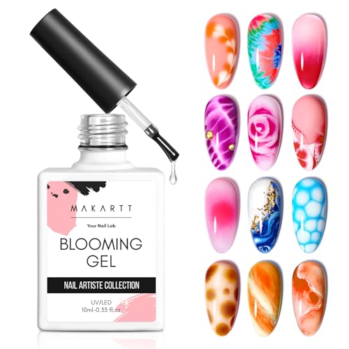 Makartt Blooming Gel - Clear UV LED Nail Polish for Watercolor & Marble Nail Art
