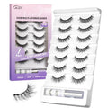False Eyelashes Kit 7 Pairs with Lash Glue | Wispy Faux Mink Strips
