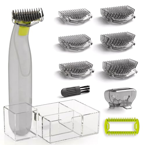 KIONCARE Replacement Guide Combs Set (1-6mm) with Stand for Hair Clippers - Clear