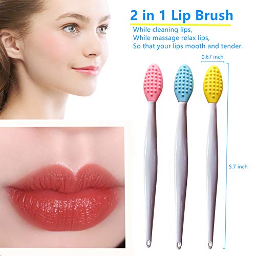 8-Piece Double-Sided Lip Scrub Brush Set for Exfoliation