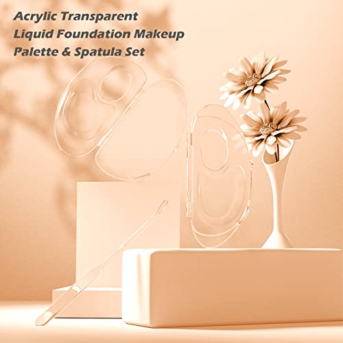 Acrylic Makeup Mixing Palette with Spatula & Felt Bag - 180° Folding