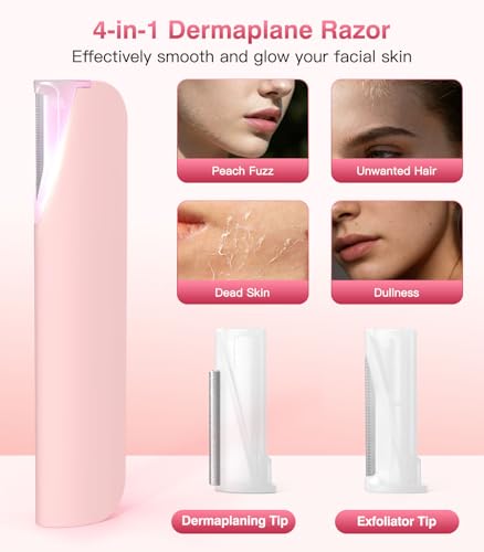 Sonic Dermaplane Razor for Women with LED Light