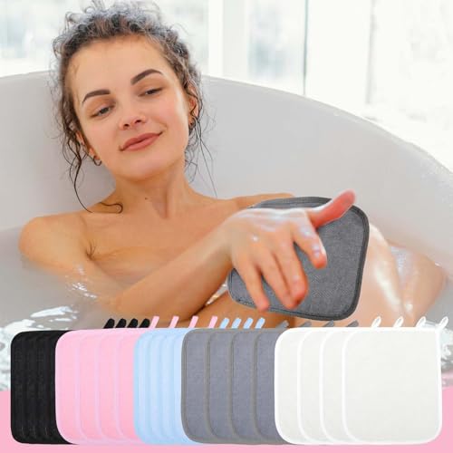 20 Pcs Exfoliating Washcloths, Double Sided Wash Cloths for Showering, Exfoliating body scrubber, Exfoliating Shower Towel for Women and Men
