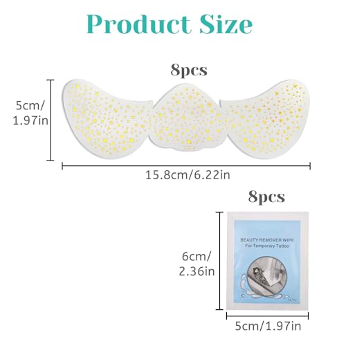 Gold Star Freckle Face Stickers - Festival Makeup Patches (8 Pack)