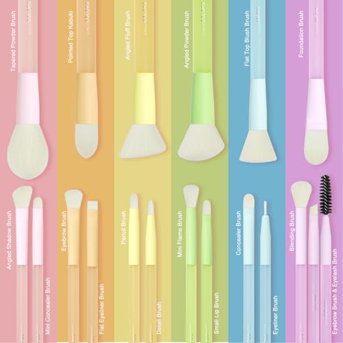 18-Piece Makeup Brush Set with Storage Bag & Sponges