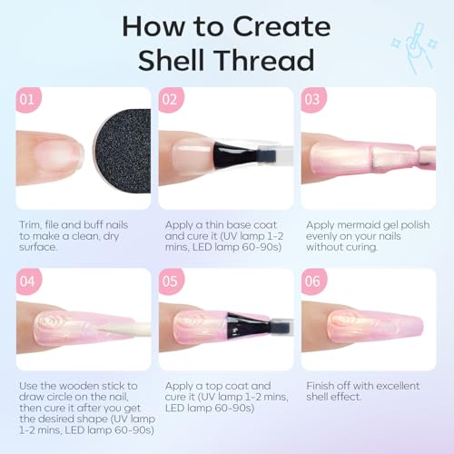 Modelones Pearl Cat Eye Gel Nail Polish Set with Magnet - 6 Colors