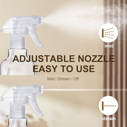 Plastic Spray Bottles 2-Pack 16.9oz Mist & Stream Heavy Duty