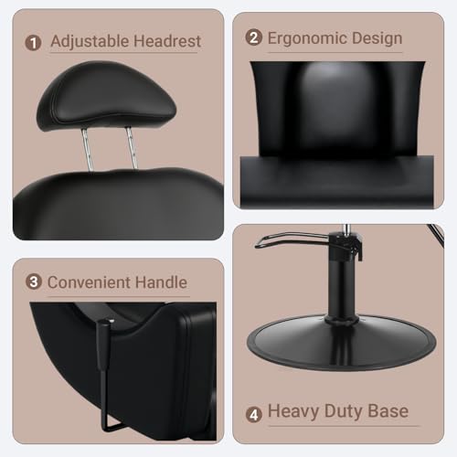 Professional Hydraulic Barber Chair with Reclining Back