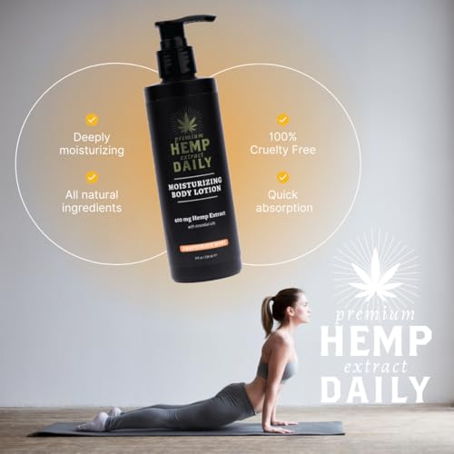 Premium Hemp Daily Ultra-Moisturizing Body Lotion - Face Moisturizer & Hand Cream - Dry Skin Care Cream with Hemp Seed & Essential Oils - Sandalwood - 8oz (Pack of 1)