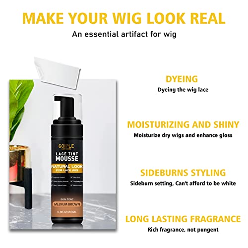 Lace Tint Melting Mousse for Wigs 6.8 fl oz Medium Brown