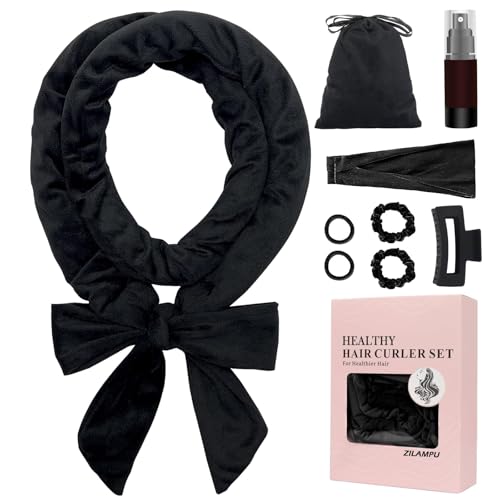 ZILAMPU Heatless Hair Curler Set - 70" Soft Velvet Overnight Curling Headband