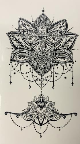 20 Piece Temporary Tattoos for Women, Indian Tribal Lotus Mandala