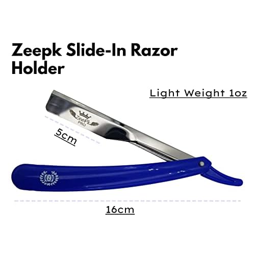 Razors For Men Shave Straight Razor Shaving Rasierer Rasurar Cuchilla Maquina RED + 10 Blades Disposable (Blue)