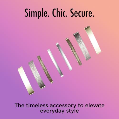 Goody Stay Tight Hair Barrettes - 8 Pack Metallic Clips