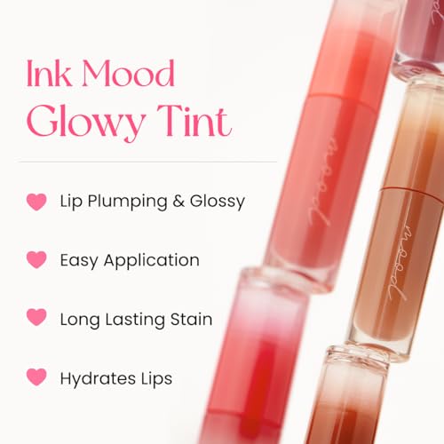 Peripera Ink Mood Glowy Tint, Lip-Plumping, Naturally Moisturizing, Lightweight, Glow-Boosting, Long-Lasting, Comfortable, Non-Sticky, Mask Friendly, No White Film (03)