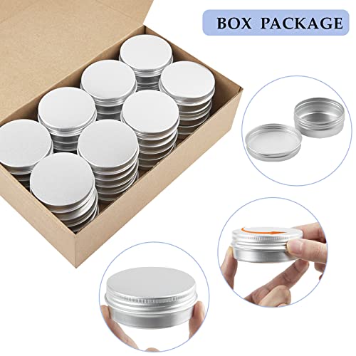 TUZAZO 24 Pack 2 Oz Aluminum Tins with Screw Lids