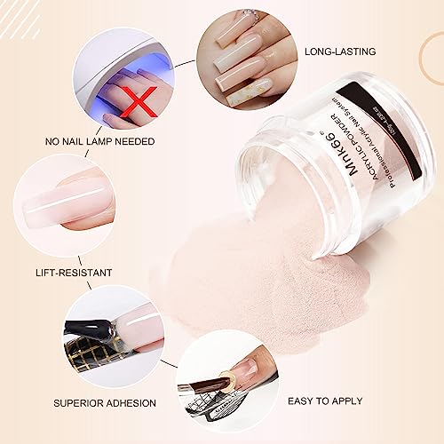 Mnk66 Acrylic Powder Professional Clear Pink Nude Milky White Acrylic Nail Powder for Nail Extension, French Nail Art 3D Flowers, Nail Carving, Beginner (YSJF004-30g)