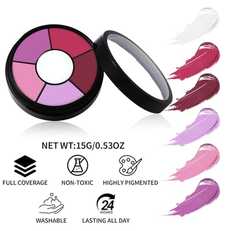 BOBISUKA Pink Cream Face & Body Paint Palette Kit with Brushes