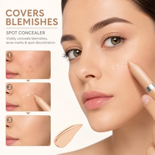 Fair Light Concealer Stick - Creamy Blendable Makeup for Dark Circles & Blemishes