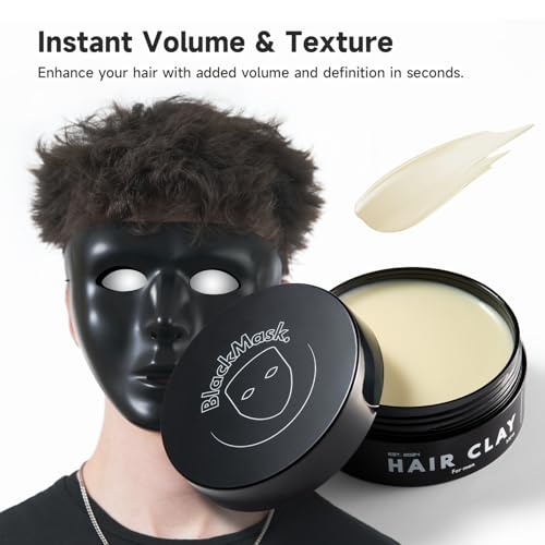 BlackMask Hair Clay for Men - Matte Finish Strong Hold