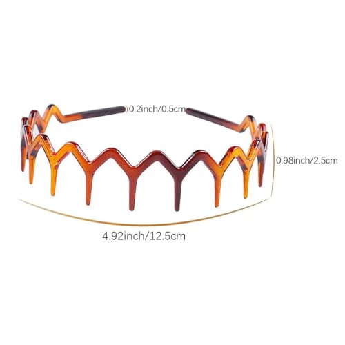 LOVINSHOW 6PCS Non-Slip Zig Zag Headbands for Women