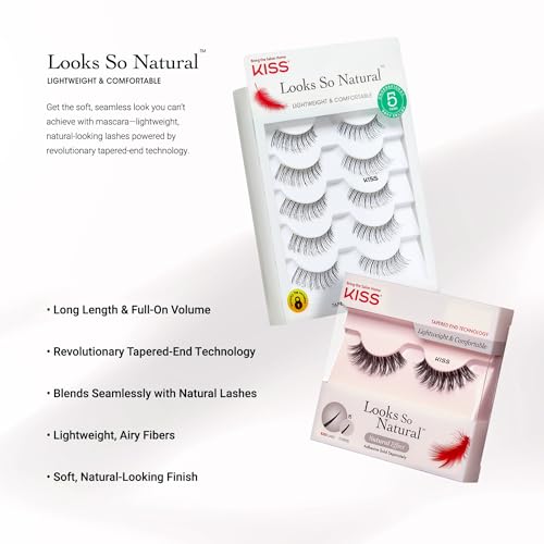 KISS So Wispy, False Eyelashes, '', 12mm, Includes 5 Pairs Of Lashes, Easy to Apply, Reusable Lash Clusters