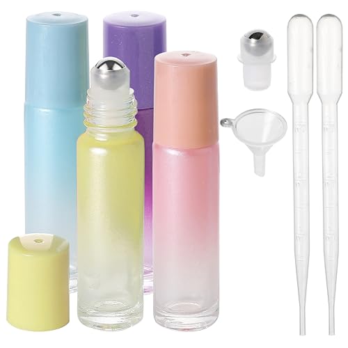 10ml Roller Bottles for Essential Oils & Perfume, 4-Pack Glass