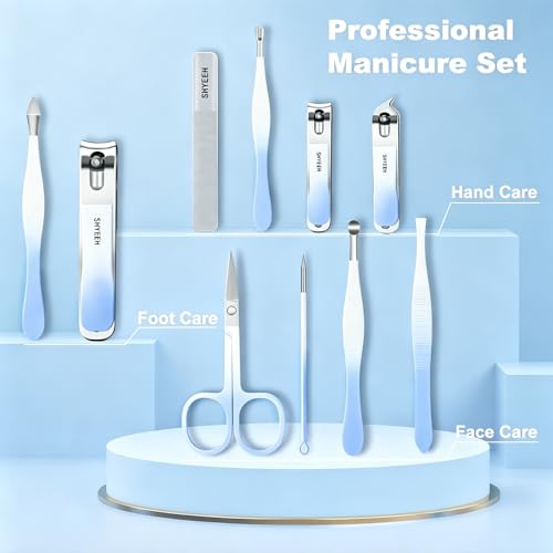 Portable 10-Piece High-Carbon Steel Manicure Set with Leather Case