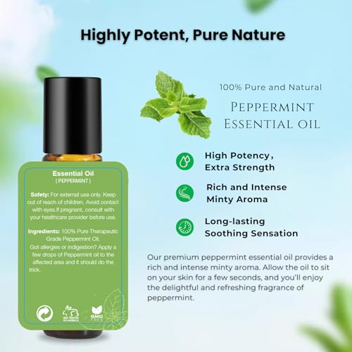 MenstrEaze Peppermint Essential Oil Roll-On for Headache Relief - 2 Pack