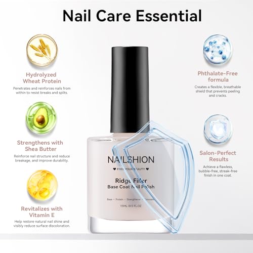 Ridge Filler Base Coat 3-in-1 Nail Strengthener by Nailshion