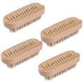 Double-Sided Wooden Nail Brush for Manicure & Pedicure - 4 Pack
