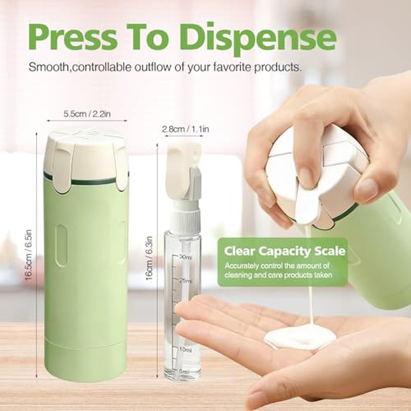 4-Pack 30ML Travel Bottles, Leak-Proof Pump Dispenser