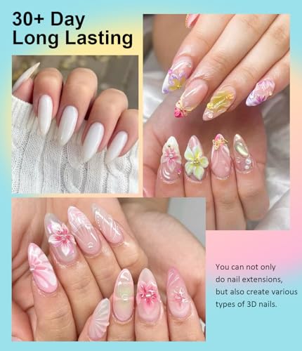 LEDSUUEI 100ml White Solid Builder Gel for Nails - 3D Sculpting & Extension