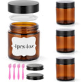 4 oz Amber Glass Jars with Lids, 4 Pack Airtight