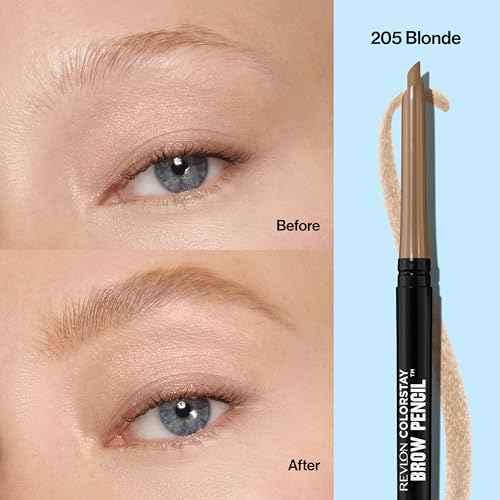 Revlon ColorStay Eyebrow Pencil with Spoolie Brush, Waterproof, Hair-Like Strokes for Natural Looking Brows, 205 Blonde, 0.021 oz