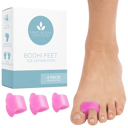 Toe Separators for Bunions - 4-Pack Gel Spacers for Men & Women
