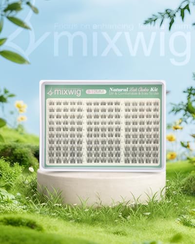 Lvmixwig B-Natral Short Lash Clusters 8-12MM Natural Eyelash Extensions, Wispy & Invisible Band, 150PCS