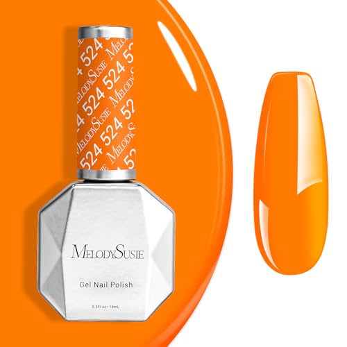 MelodySusie Bright Neon Orange Gel Nail Polish - 0.5 fl oz UV LED Soak Off