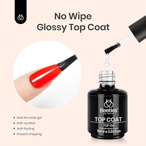 Beetles No Wipe Gel Top & Base Coat Set N-Clear-3 – 3x15ml Gel Nail Polish Kit