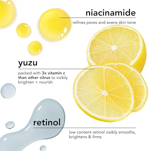 Saturday Skin Yuzu Vitamin C Overnight Sleep Mask Regenerist Retinol Ultra Rich Face Moisturizer Cream Smooth Skin and Reduce Wrinkles Ideal for All Skin Types