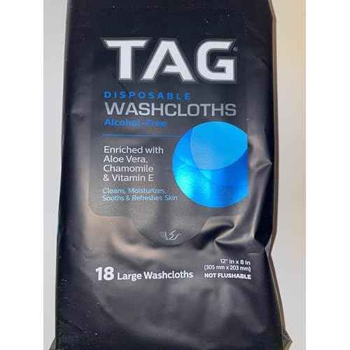 Generic- Tag 2 PACK Disposable Washcloths Alcohol-Free 18 per Pack, 36 total cloths, 12" x 8", Enriched with Aloe Vera, Chamomile, & Vitamin E. Not Flushable