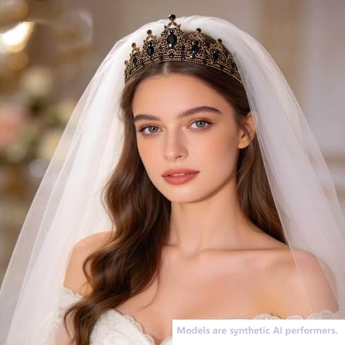 Kamirola Queen Crown and Tiara with Crystals - Bridal & Party Headband