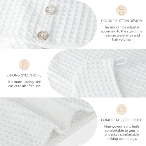 MaopaoBeauty Microfiber Hair Towel Wrap Waffle Hair Drying Towel Quick Dry Super Absorbent Hair Towels for Long, Curly & Thick Hair Extra Large 27.5 * 10.5inch Quick Hair Drying Towel