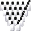 30 Pieces Portable Travel Bottle Clear Plastic Empty Bottles Refillable Reusable Bottles Containers for Travel Outdoor Camping Business Trip (1 oz, Black Cap)