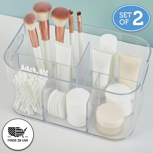 STORi Bliss 5-Compartment Makeup Organizer, Set of 2