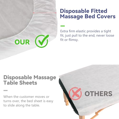 Disposable Fitted Massage Table Sheets 36x85 Inch, 30 Pack