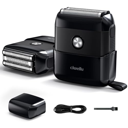 Electric Foil Shavers for Men£ºUpgraded Mini Electric Razor for Beard with 3 Floating Blades - Cordless Portable Travel Face Shaver USB-C Fast Rechargeable - IPX5 Waterproof(Black)