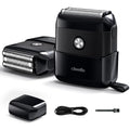 Electric Foil Shavers for Men£ºUpgraded Mini Electric Razor for Beard with 3 Floating Blades - Cordless Portable Travel Face Shaver USB-C Fast Rechargeable - IPX5 Waterproof(Black)